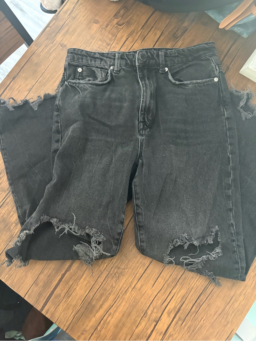 BDG Black Distressed Boyfriend Cutoff Jeans